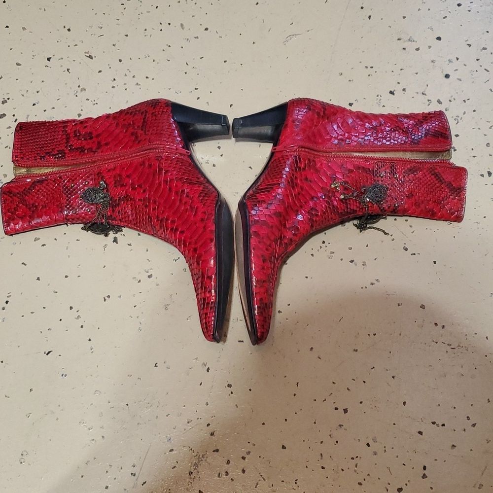 Helle Exclusive Red croco Boots Size 40 - Picture 7 of 8